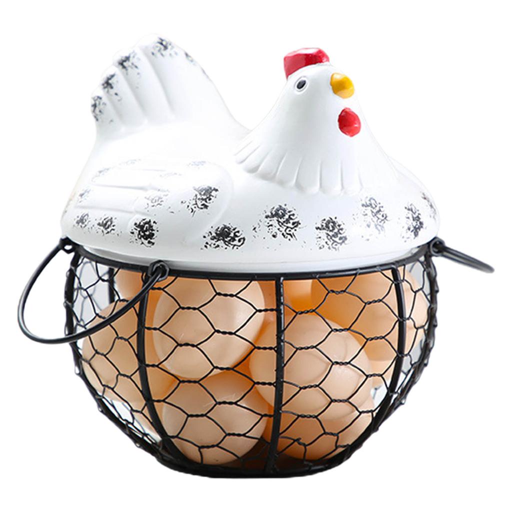 Ceramic for Fresh Egg Holders Countertop Farm Style Cute Perfect Housewarming Gift Multi-function Fine Workmanship Durab