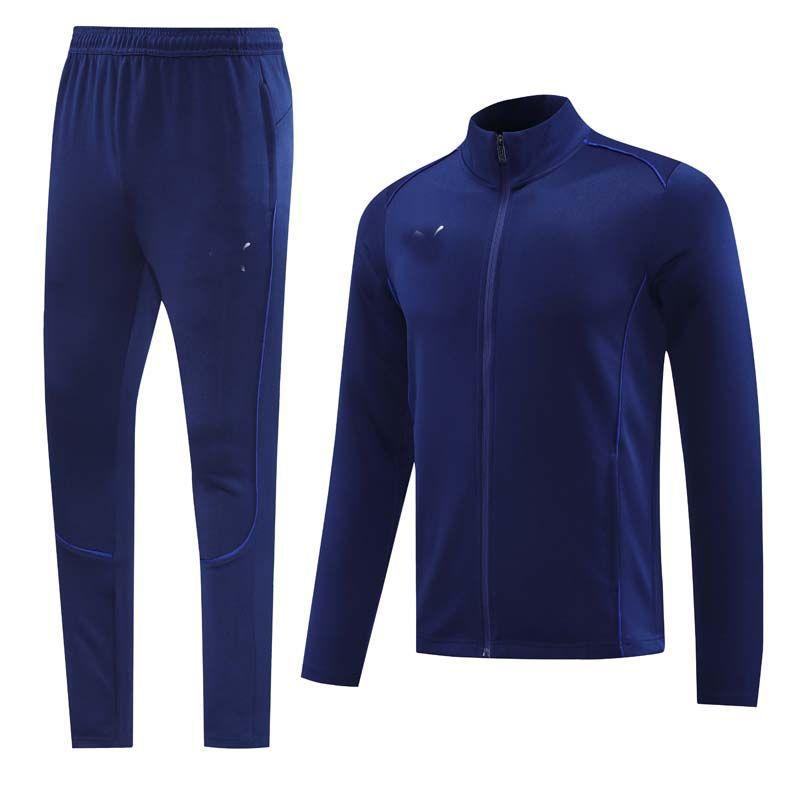 2425 Autumn And Winter Long Pull Paris Football Jersey Appearance Training Jersey Jacket Light Plate No Team Logo Set