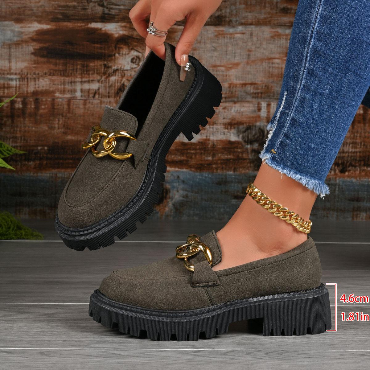 

Женские лоферы Весна Осень Обувь на толстой подошве для женщин Британский стиль Повседневная обувь на плоской подошве Ретро Досуг Круглый носок Кроссовки Женские 36