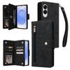 For Samsung Galaxy S25 Edge Case Zipper Wallet Leather Stand Phone Cover Rivet Decor