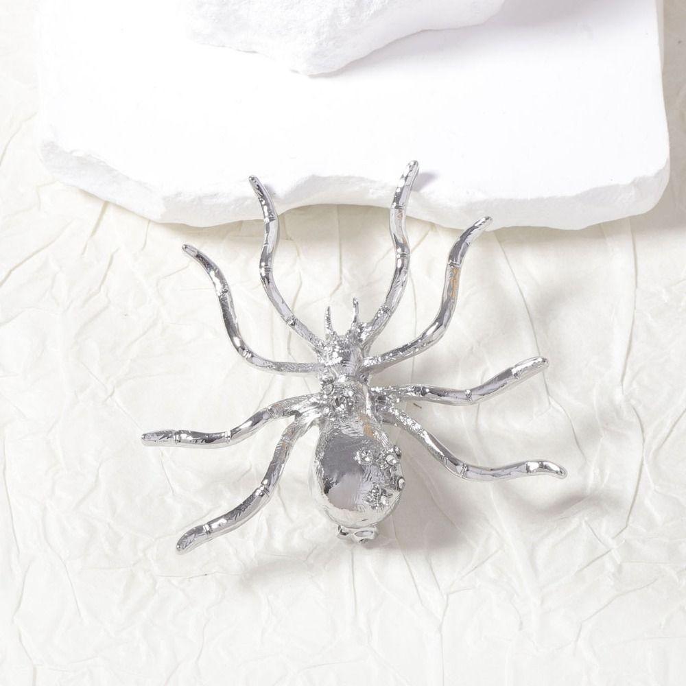 Opening Ring Exaggerated Spider Jewelry Set Brooch Insect Ear Studs Vintage Spider Necklace  Girls