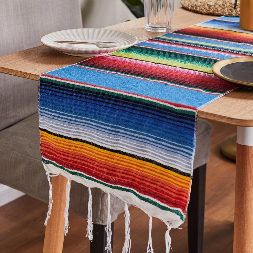 

Rainbow Wedding Mexican Style Banquet Decoration Table Runner TableCloth Table Blanket Table Cover