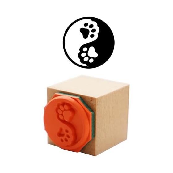 Stamp Paw Tai Chi diagram Cute stamp/stamp/rubber stamp Tao mark of dog and cat paws Stamp size: Diameter 17mm