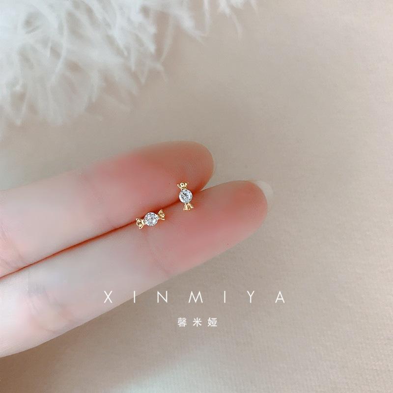 Fashion Earrings For Women Mini Candy Sweet Hypoallergenic Stud Ear Girls Minimalist Gold Color Flower Piercing Jewelry Gifts