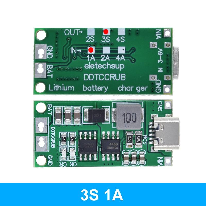 Многоэлементный 2S 3S 4S Type-C до 8,4 В 12,6 В 16,8 В повышающий литий-полимерный литий-ионный зарядное устройство 7,4 В 11,1 В 14,8 В 18650 литиевая батарея 1pcs blue