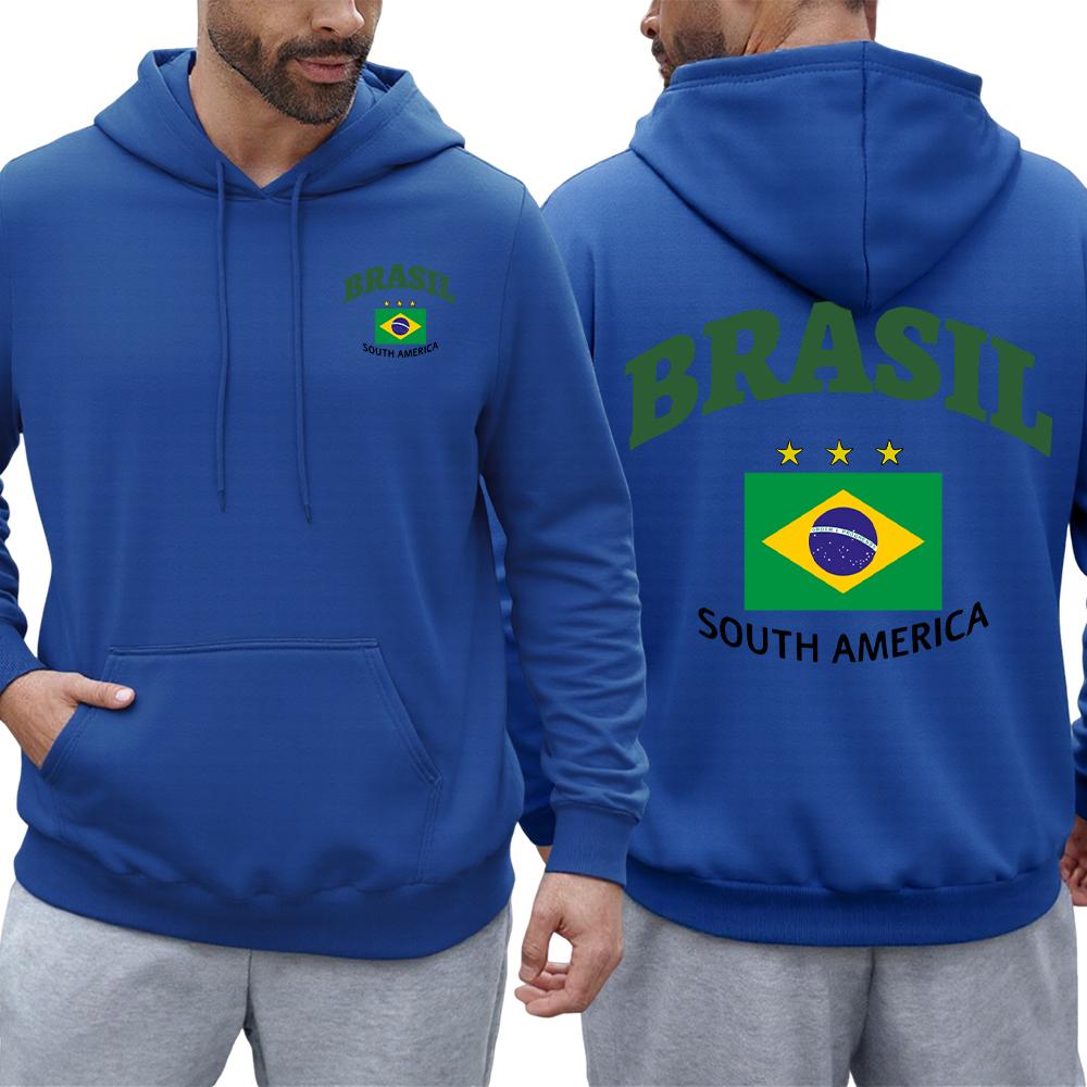 Brazilian South American Print Men's Hoodie Hip Hoodie Fashion Casual Loose Street Style Fleece Multi-Color Pullover Autumn and Winter