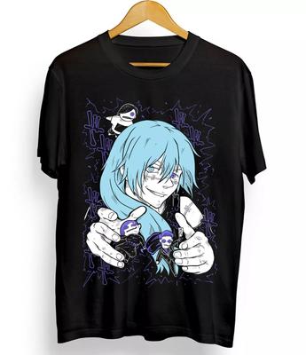 Unisex Oberteile T-Shirt 100% Baumwolle Mahito T-Shirt Jujutsu Kaisen Gojo Mädchen Anime Horror Manga Schwarzes Shirt