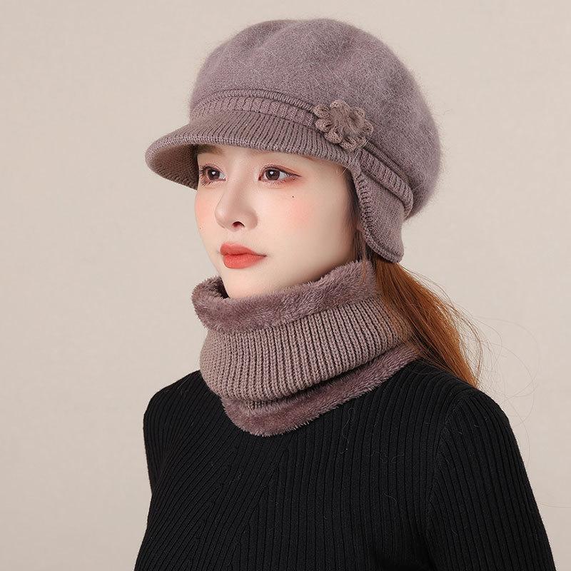 Rabbit Fur Thermal Hat Women's Fashion Cold-proof Wool Cap Autumn and Winter In The Elderly Fleece Cold-proof Cap