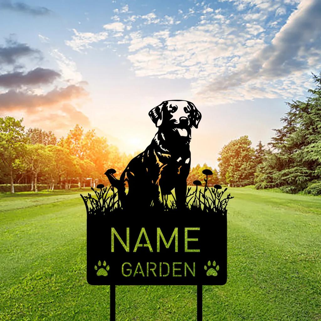 Custom Chesapeake Bay Retriever Dog Memorial Garden Stake Personalized Pet Grave Marker Metal Sign Outdoor Decor