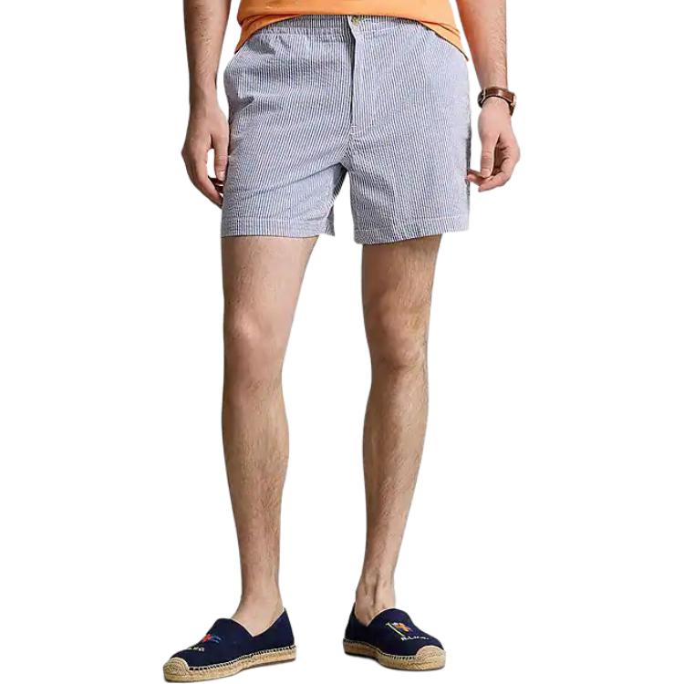 

Polo Ralph Lauren Striped Bubble Gauze Elastic Waist Casual Shorts Men shorts Blue 710944521-001 XL
