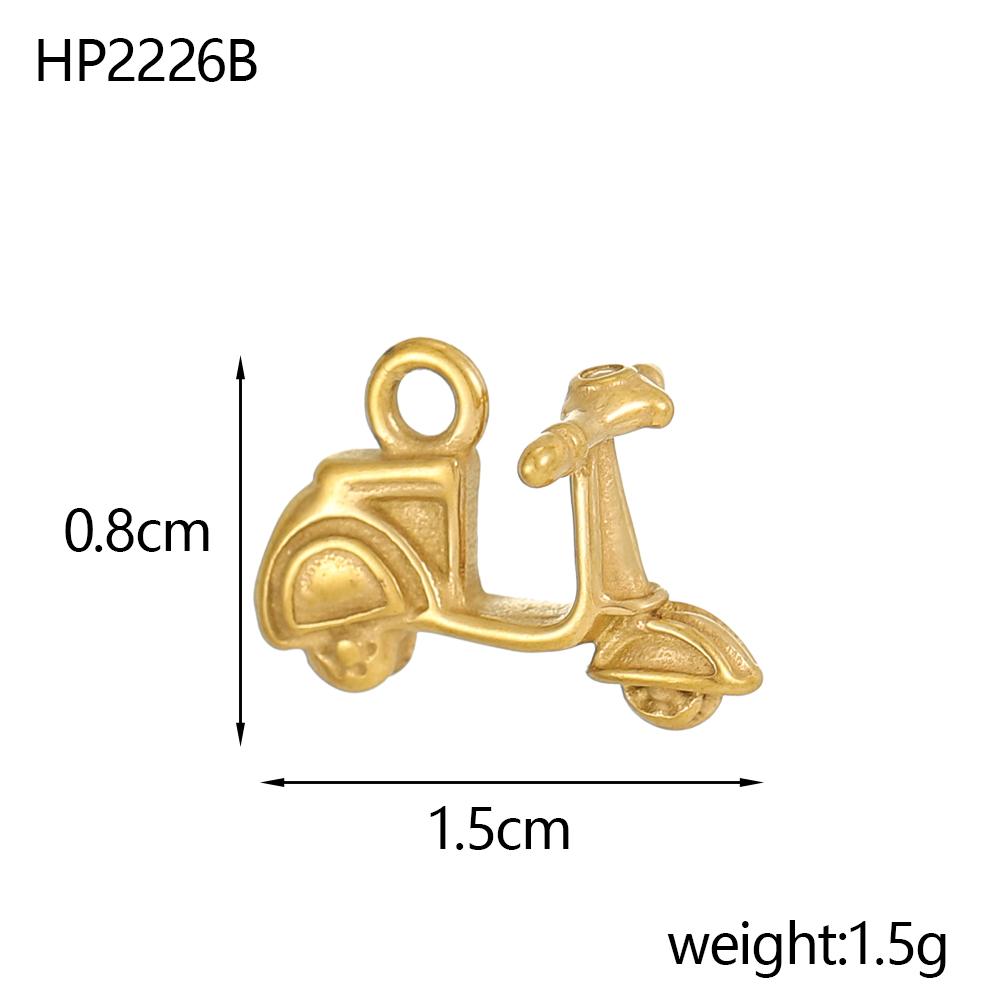 CARLIDANA Stainless Steel Coffee Teapot Cup Bike Scissors Charms White Collar Leisure Series Gold Plated DIY Charm Accessories