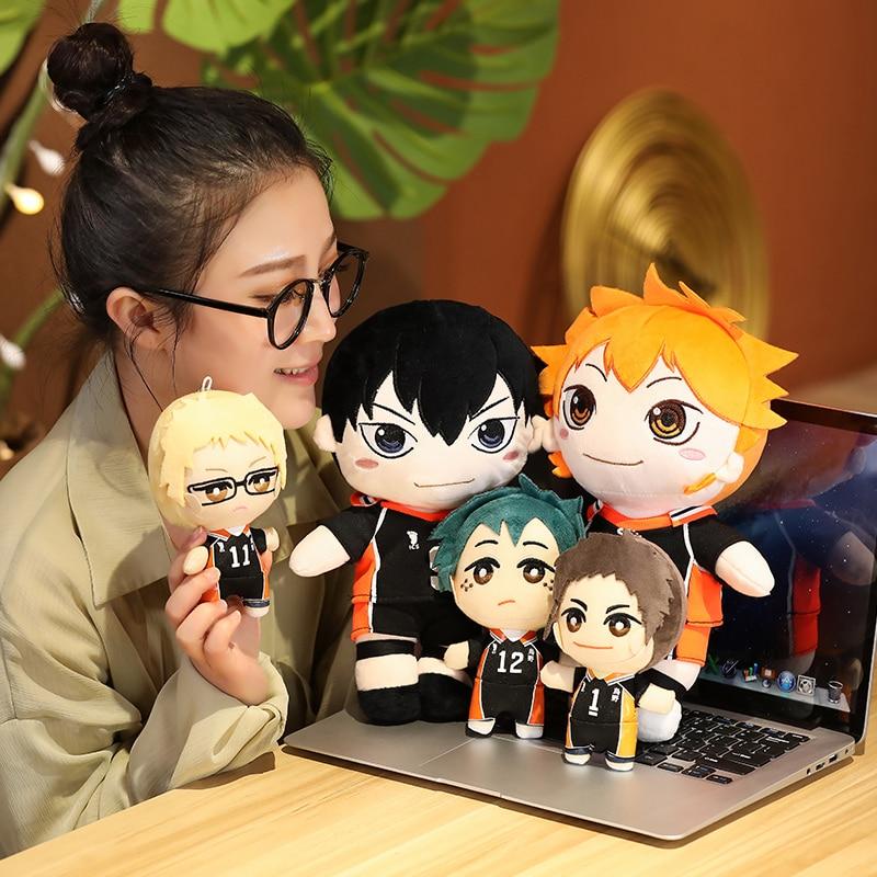 1ks 20/30cm Kawaii Haikyuu Plyšové hračky Krásné anime Hinata Syouyou Kageyama Tobio Vycpané měkké panenky Klíčenka Boys Dětský Vánoční dárek