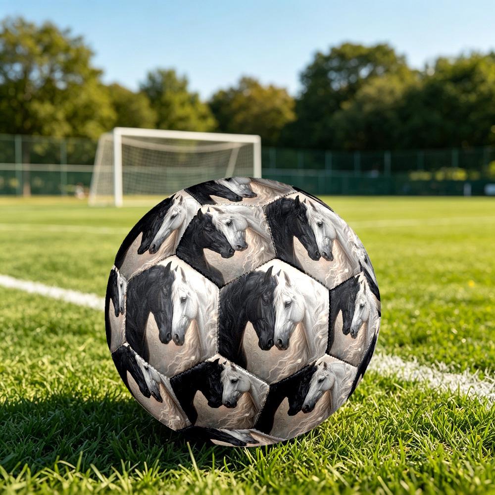 1pc Horse Affection Fantasy Theme Soccer Ball Football, Size 5, Lightweight PVC, Durable Outdoor Training Soccer Ball, Gift M61447