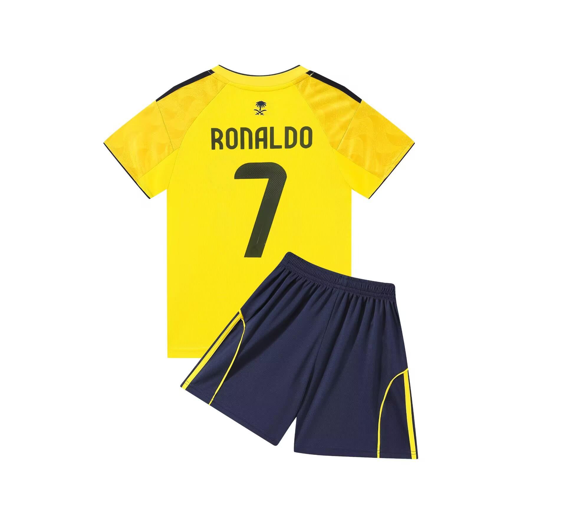 26 Riyadh Victory Home Yellow No. 7 Club Football Suit Children s Clothing Adult Suit Size 14-3XL 14 yards/90