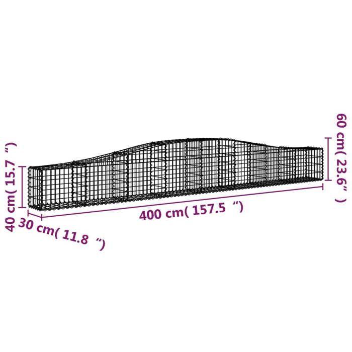 VidaXL 5x Paniers à Gabions Arqués Cages à Gabions Arquées Murs de Gabion Barrières de Jardin Terrasse Extérieur 3145790