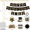 Lucleag 6Pcs New Year Hanging Swirls Decorations & Happy New Year 2026 Banner, Black Gold Hanging Decorations Banner for Ceiling Wall 2026 New Years