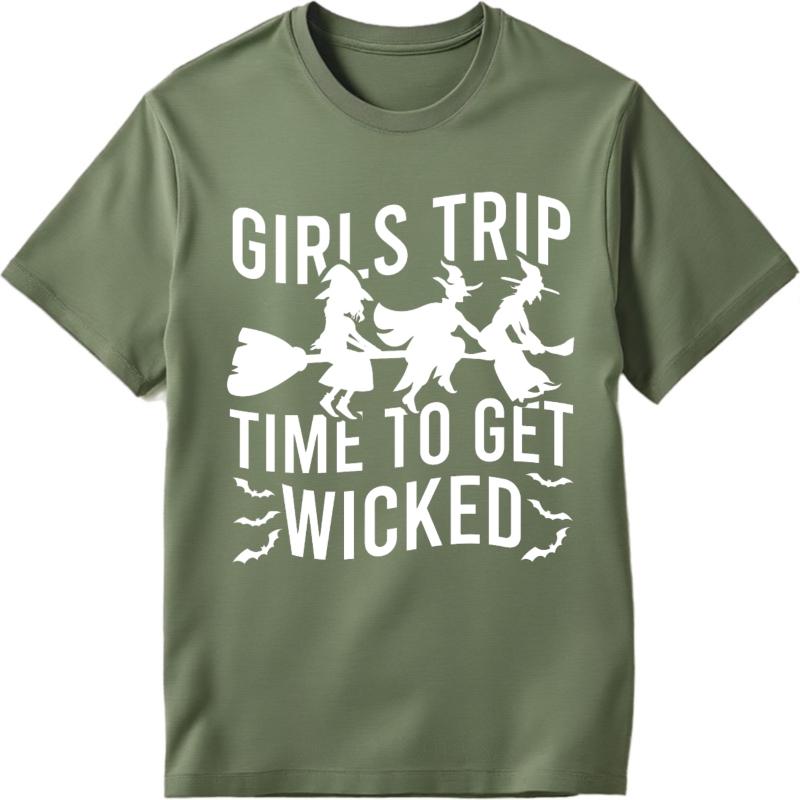 Essential Tee Relaxed Fit Unisex Crew Neck tshirt unisex Girls Trip Time To Get Wicked Everyday Boys Teeshirt Quick Dry Shirt