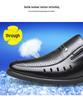 Men's Spring/Summer Hollow Leather Slip-On Shoes - Business Casual & Formal, Ideal for Middle-Aged and Elderly Dads