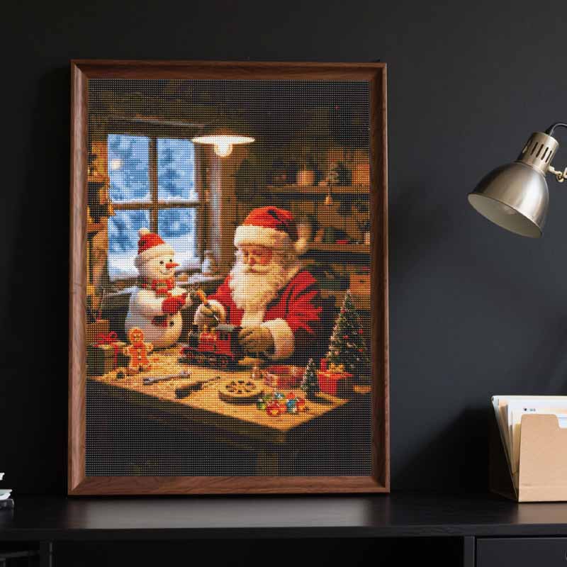 5D Diamond Painting Kit Christmas Santa Full Drill Canvas Art DIY Rhinestone Craft for Bedroom Living Room Wall Decoration