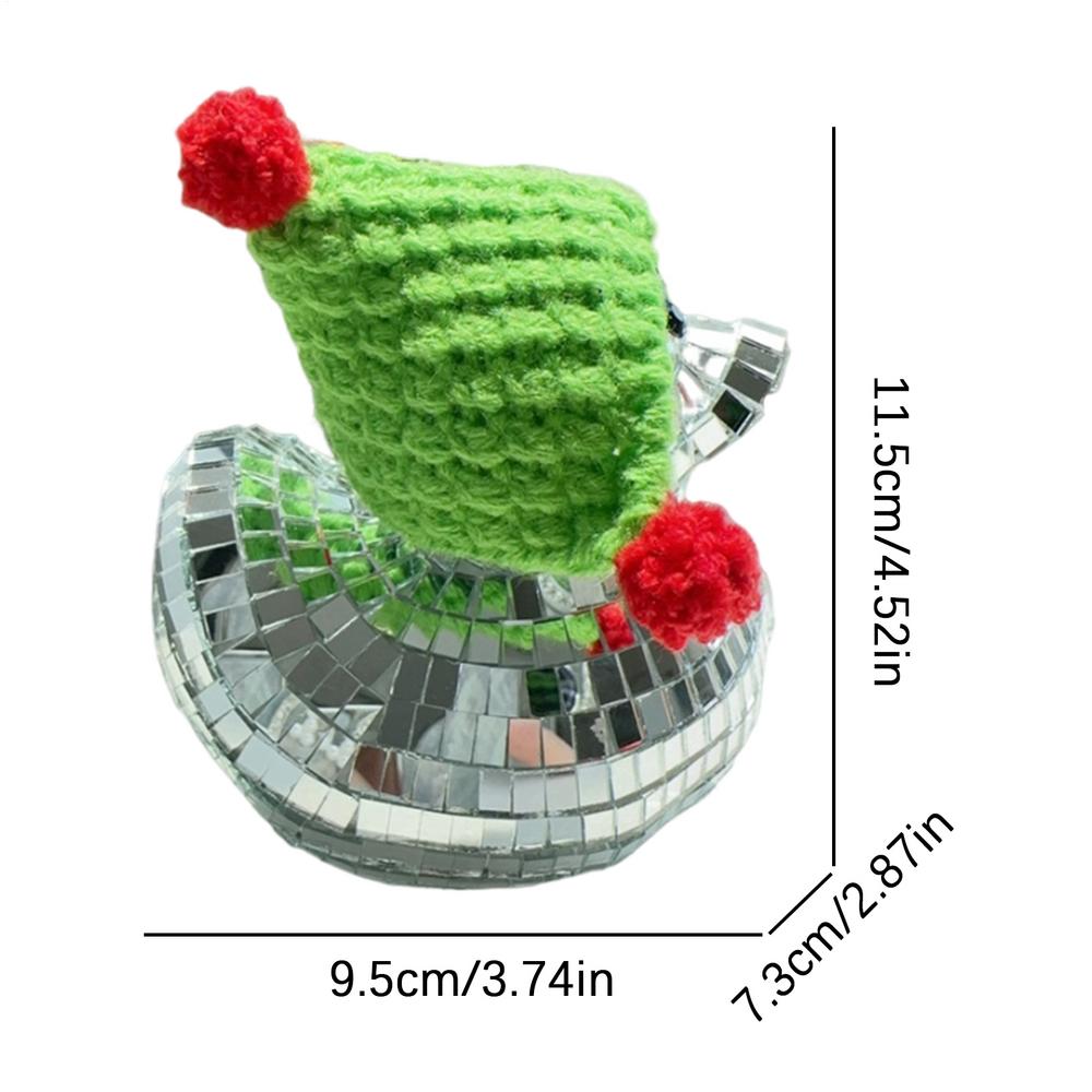 Small Disco Duck Decoration Christmas Foam Duck With Christmas Hat Glass Scene Decoration Dashboard Decor Glass Duck