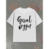 Goal Digger Soccer Tee Men Crew Neck T-Shirts White Elegantly Graphic Tees Casual Attire, Perfect for The Office, Dates, And Outings Printed T-Shirts