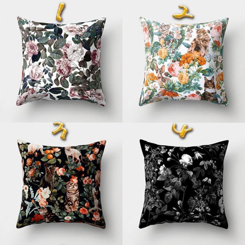 Fashion Flower Green Leaves Cushion Cover Pillow Case Car Home Bed Sofa Decor
