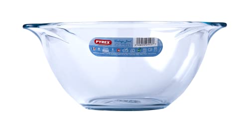 Pyrex Heat-Resistant Glass Bowl with Handle, Oven and Microwave Safe, 2.7L, Round Salad Bowl
