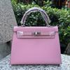 26 New Genuine Leather Women's Bag Palm Pattern Mini 22CM25 Silver Buckle Handbag Single Shoulder Diagonal Cross-border