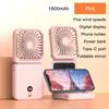 3-in-1 Mini Portable Fan Hanging Neck Fan Handheld Fan & Foldable Mirror with Power Bank, Silent Fan Compact & Portable for Summer Sports