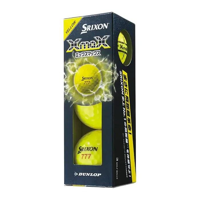 DUNLOP Srixon XmaX Golf Balls – Sleeve of 3 – Yellow – 42.67mm (2026 Model)