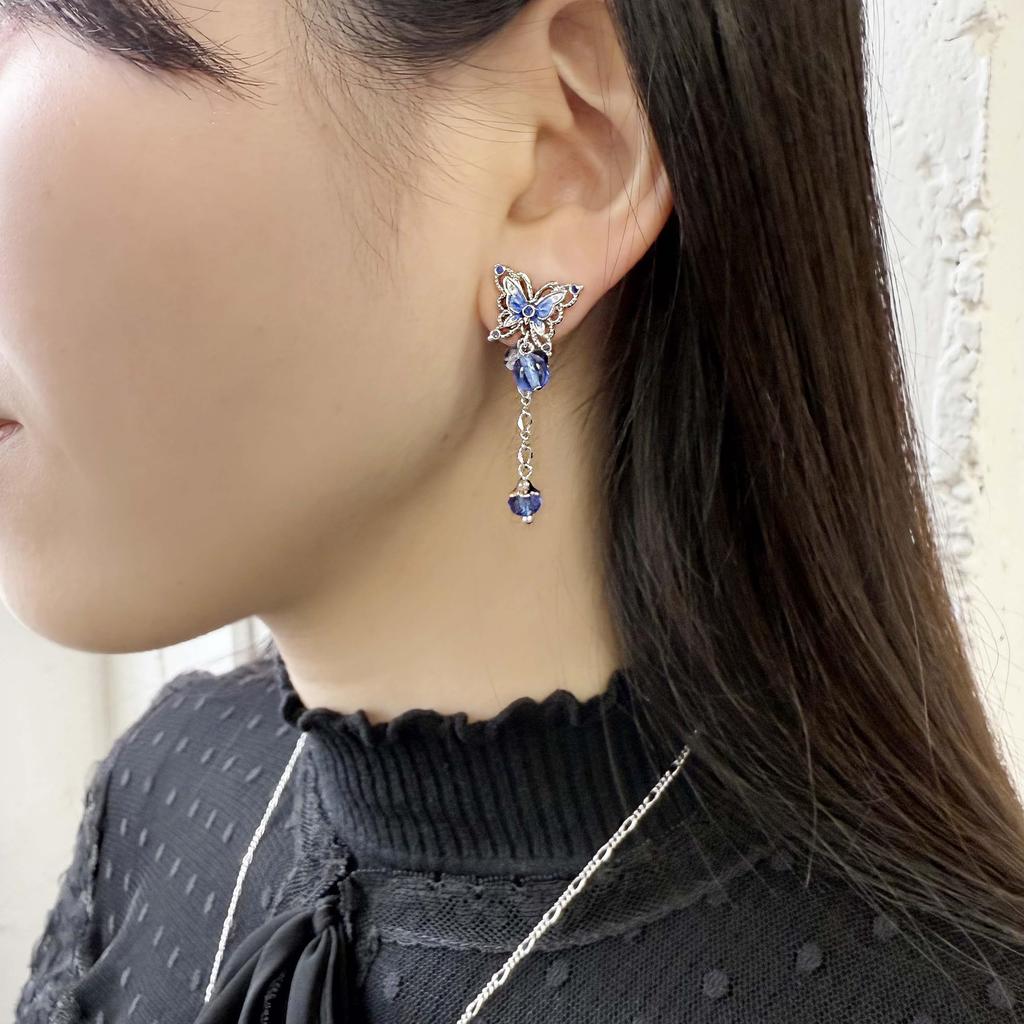 Butterfly motif earrings SAME1355 XB [Anna Sui] 2-way