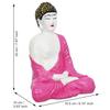 White Pink Resin Handcrafted Meditating Lord Buddha Statue for Living Room Home Decor Office