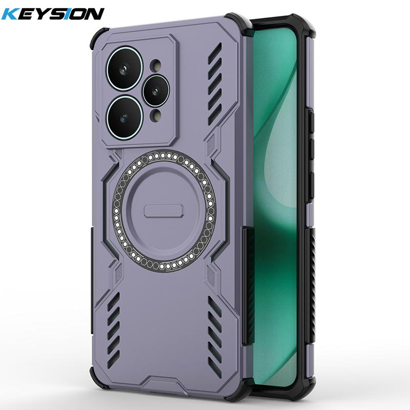 

KEYSION Hollow Heat Dissipation Case for Realme 15 Pro 5G Silicone+PC Magnetic Cooling Shockproof Phone Cover for Realme 15 5G for Realme 15 Pro 5G фиолетовый