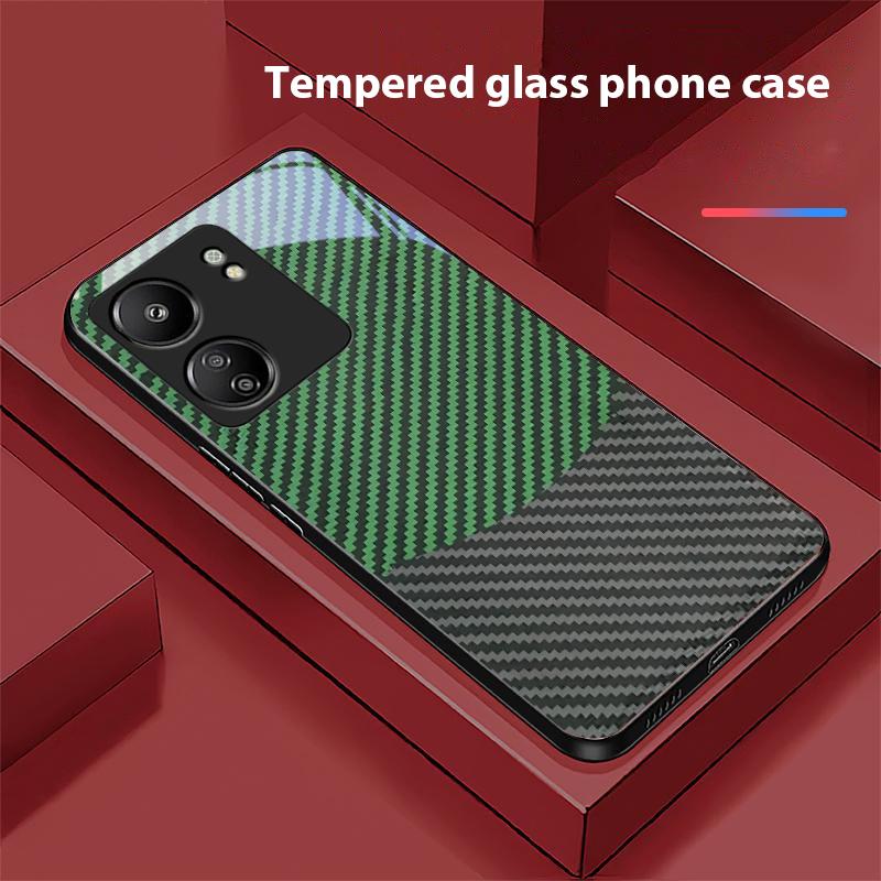 Dwukolorowe Paski Dla Xiaomi Redmi 13C Note13 12 Pro Plus 5G Note 9 13T Pro POCO X6 F5 F6 Czarne Szkło Hartowane Etui na Telefon