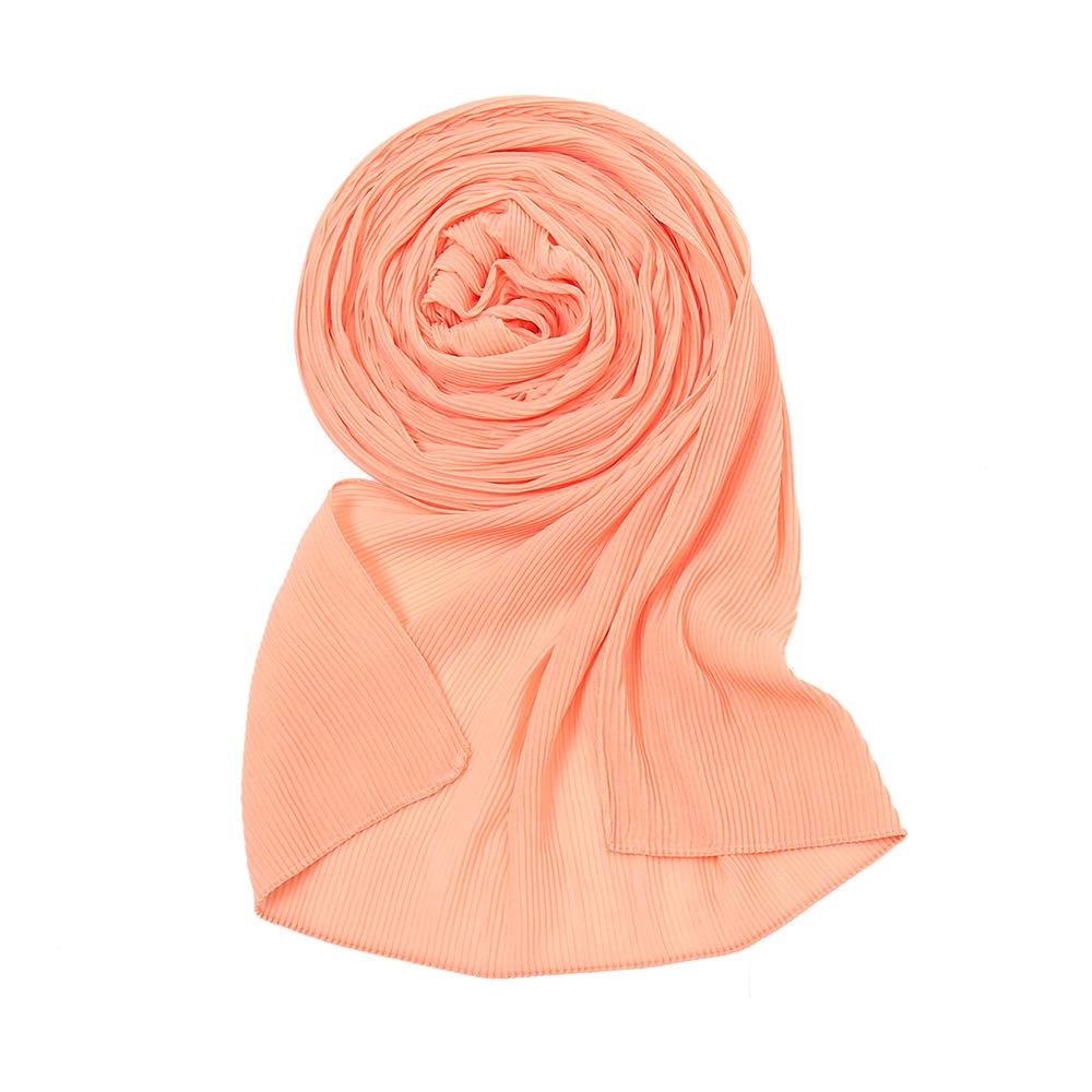 New Autumn Chiffon Wrinkles Scarf For Women Lady Solid Color Thin Scarves Soft Shawl Foulard Viscose Spring Female Wrap Shawls
