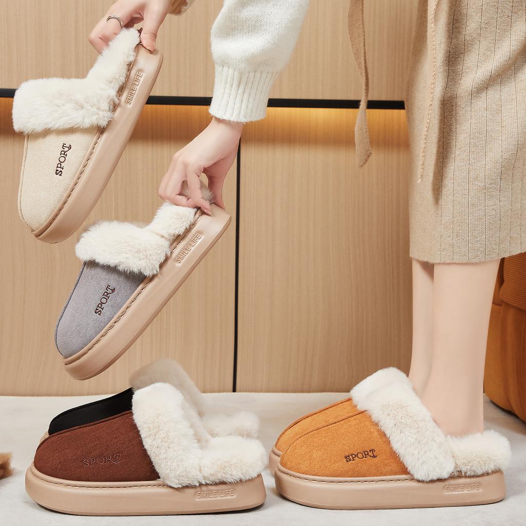 Cotton shoes women's new thick-soled cotton slippers winter explosion indoor home piled thickened warm fluffy slippers