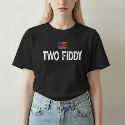 Two Fiddy 2 Fiddy 250th T Shirt For Unisex Unisex Pure Cotton Crazy Tshirts Round Collar 4th Of July Tees Short Sleeve Clothes New