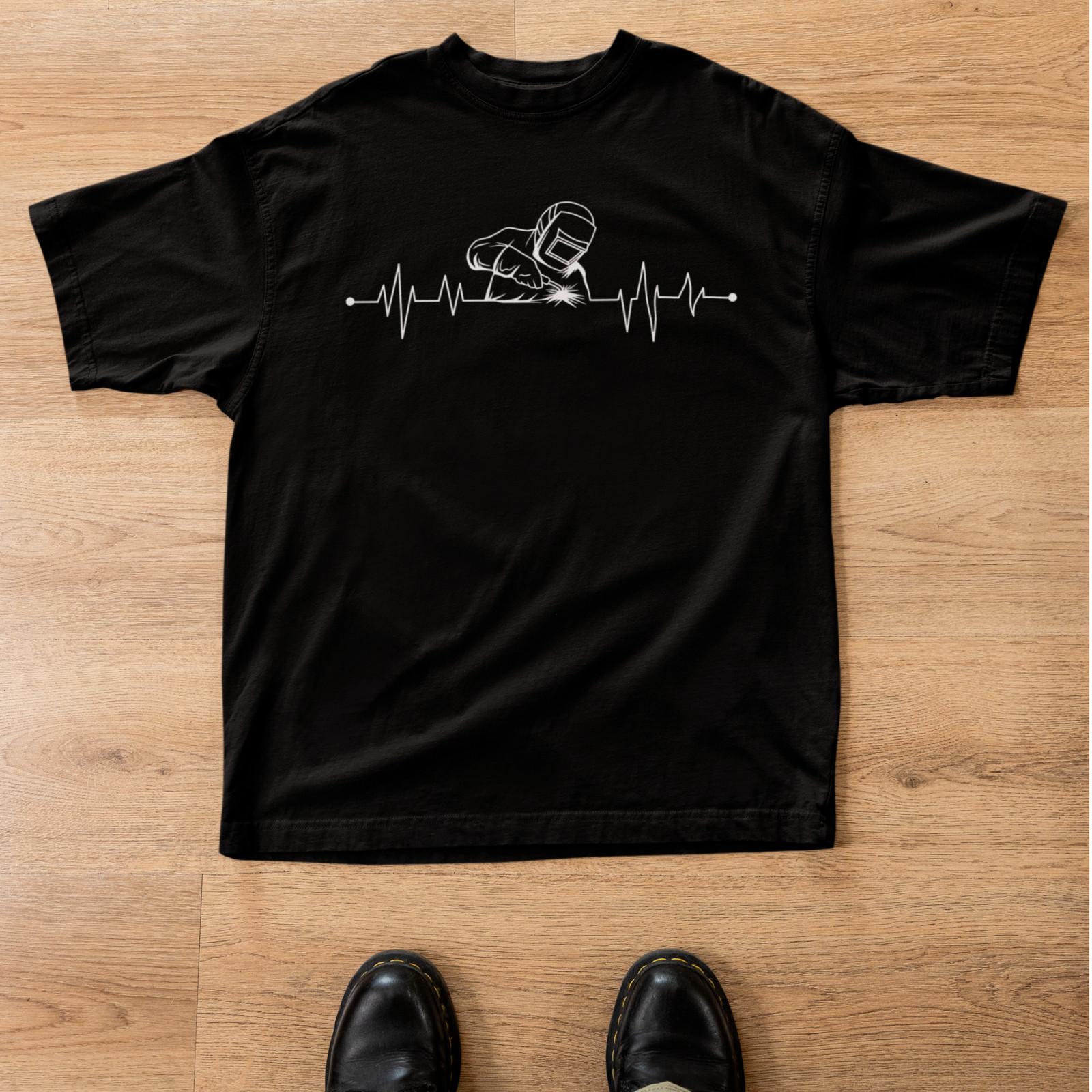 Welder Heartbeat Welding Line Funny Tradesman Graphic T-Shirt Unisex Unisex T-Shirt XXXL