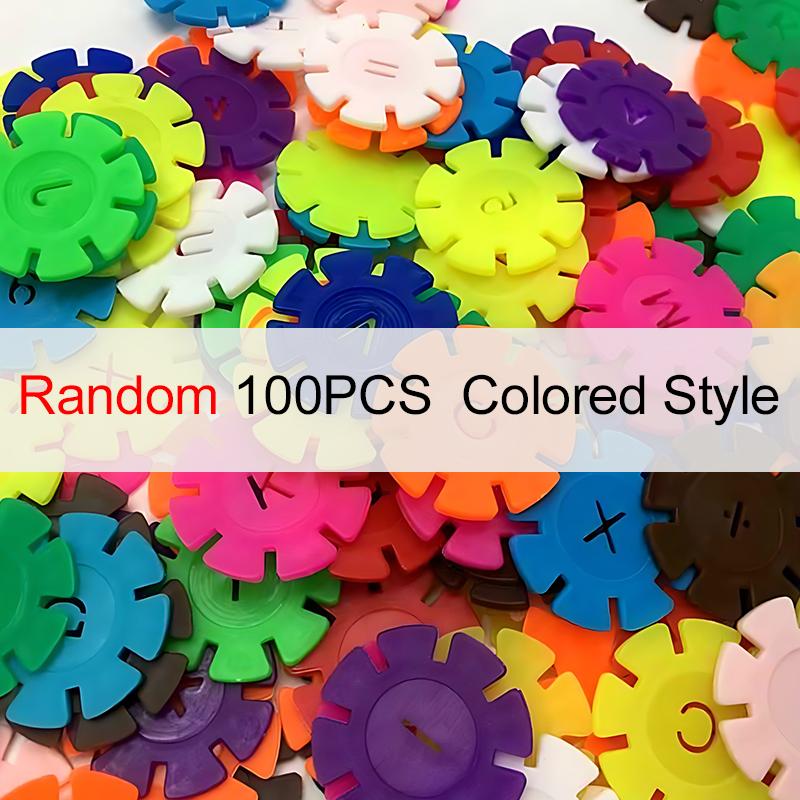 Snowflake Block Set 60/100/200PCS Classic Colored Style Macaron Style Available Snowflake Convenient Storage Parent Kid Game ZYF