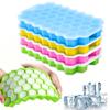 Silicone Ice Cube Tray with Lid Hexagonal Mold 37 Cavities Flexible Non-Stick Ice Maker for Freezer and Kitchen Use