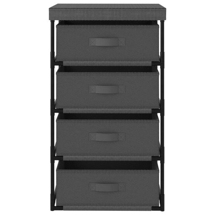 VidaXL Étagère de rangement avec 4 paniers en tissu Acier Gris