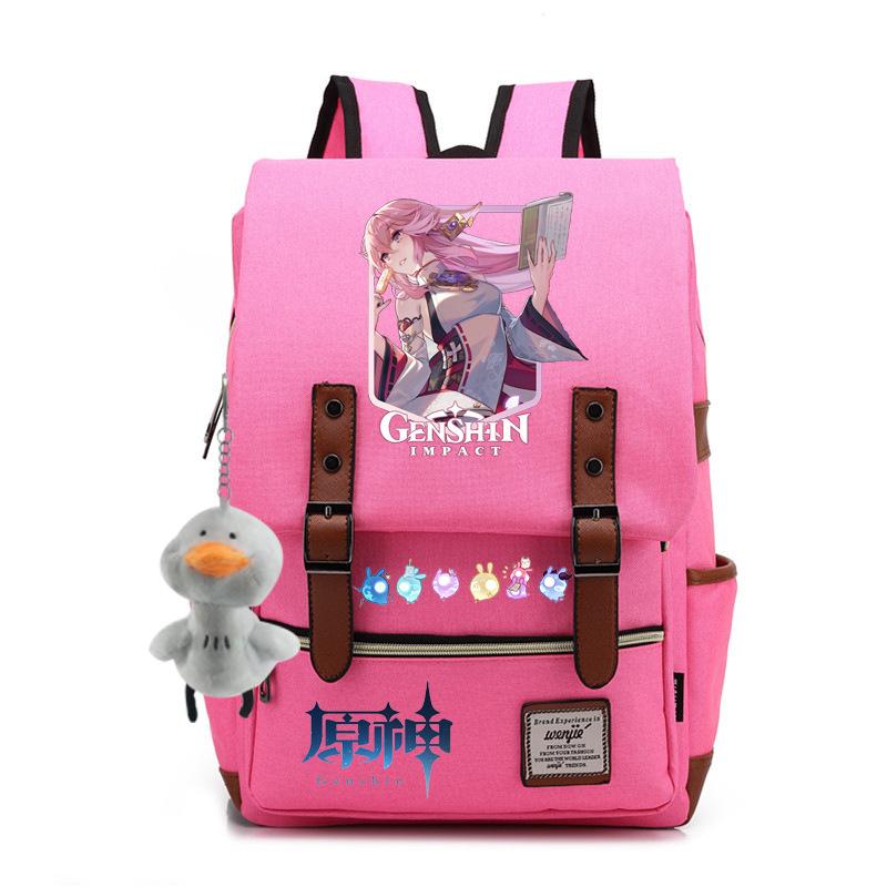 Yuanshen male and female students schoolbag anti-theft large-capacity backpack men's bag computer bag