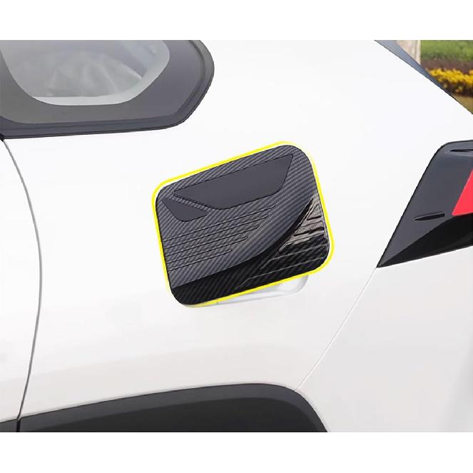 Fuel Tank Cover Compatible With Toyota RAV4 2024 2023 2022 2021 2020 2019Oil Cap Gas Cover Trim Exterior Car Accessories ABS 1PC(Carbon Fiber Style)