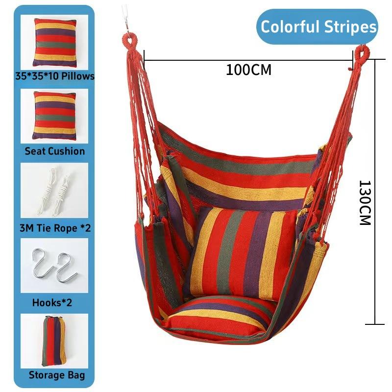 Outdoor Garden Swings Half-wrapped Canvas Hammock Chair Indoor Stress Reduction Hanging Chair Leisure Garden Chair