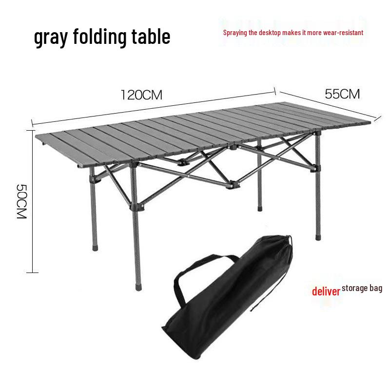Height-Adjustable Outdoor Foldable Table for Picnic, Camping, and BBQ