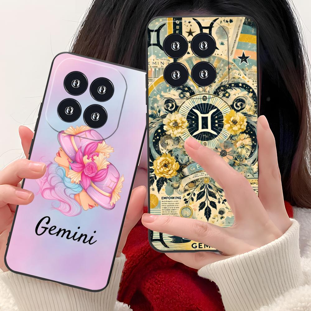 Zodiac Sign Gemini Mobile Phone Case for Xiaomi 15 14 13 12 Mi 11 T Ultra Lite Pro S X 5G Colorful Printing Cover Luxury Pretty
