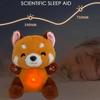Stuffed Animal Breathing Red Panda Music Lights Sound Sleeping Doll  Children Gift