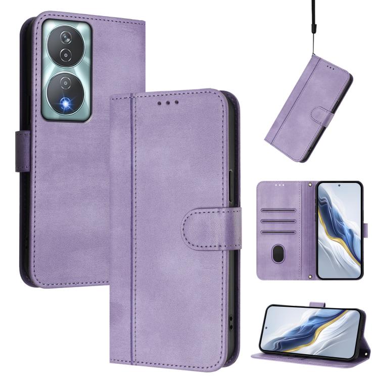 Linien-Spleißschnalle Retro Leder Handyhülle