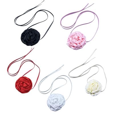 Vintage květinový choker náhrdelník Doplněk Elegantní gotický květinový choker náhrdelník Odvážný krční pásek pro módně smýšlejícího jedince