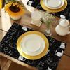 4pcs Set of Table Mats with Cute Cat Simple Line Drawing Patterns - 12" X 18" Rectangular Kitchen Dining Table Mat - Suitable Fo